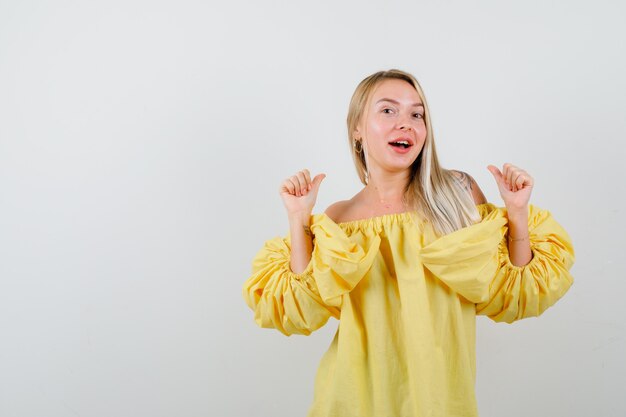 Expressive young woman posing