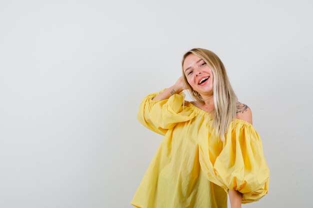 Expressive young woman posing