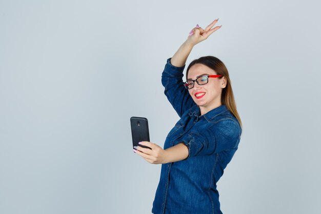 Expressive young woman posing