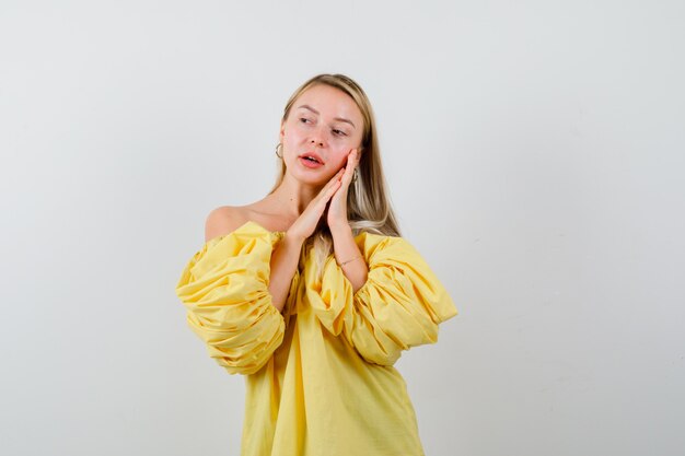 Expressive young woman posing