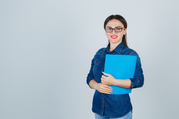 Expressive young woman posing