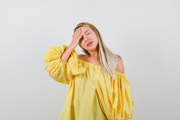 Expressive young woman posing