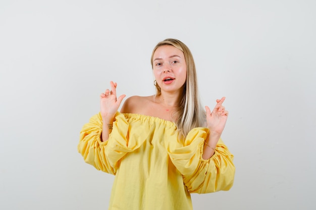 Expressive young woman posing