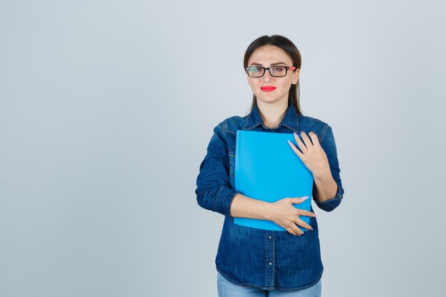 Expressive young woman posing