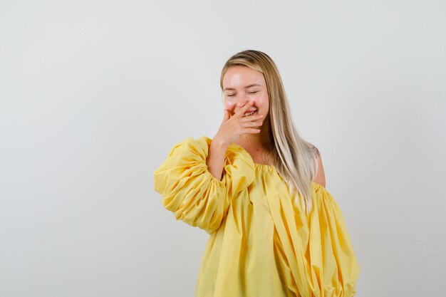 Expressive young woman posing