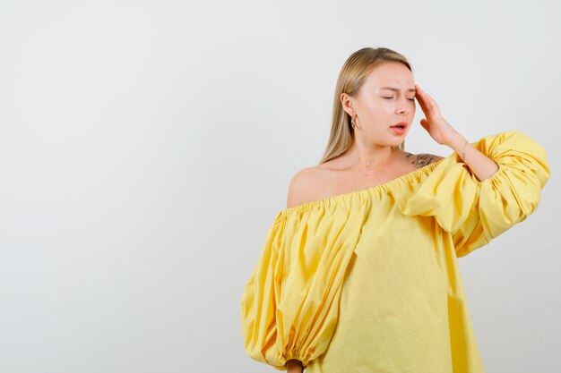 Expressive young woman posing