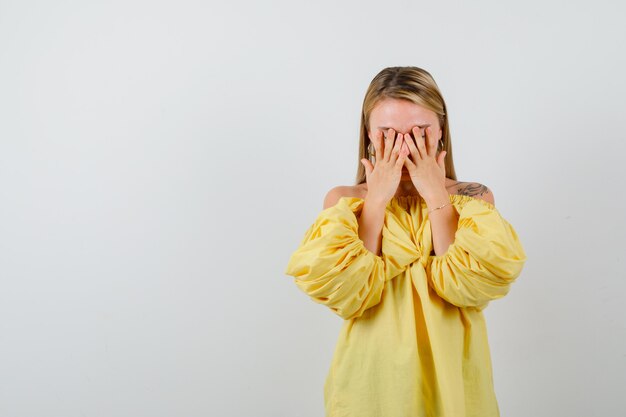 Expressive young woman posing