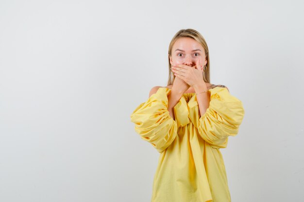 Expressive young woman posing