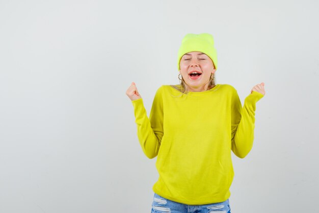 Expressive young woman posing