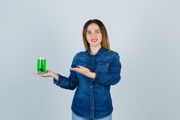 Expressive young woman posing