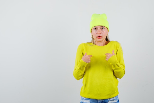 Expressive young woman posing