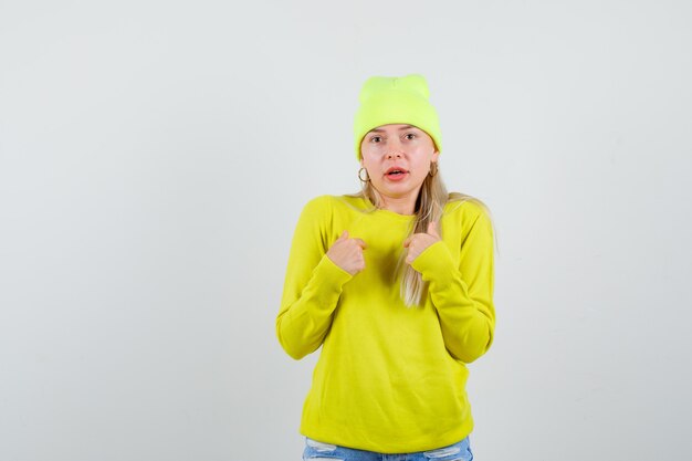 Expressive young woman posing