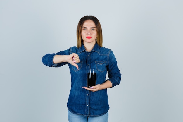 Expressive young woman posing