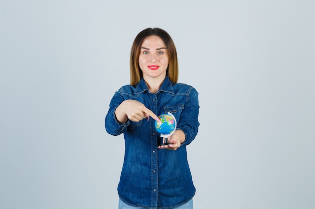 Expressive young woman posing