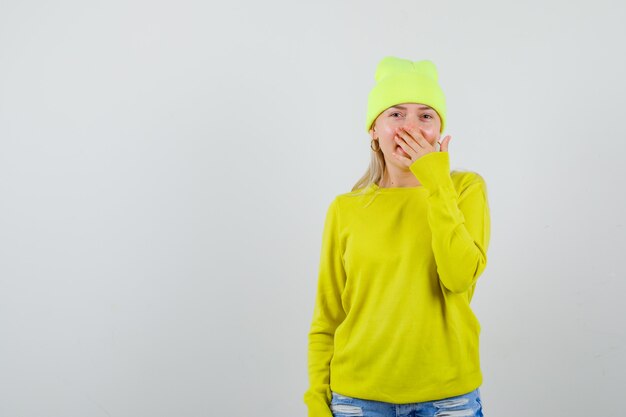 Expressive young woman posing