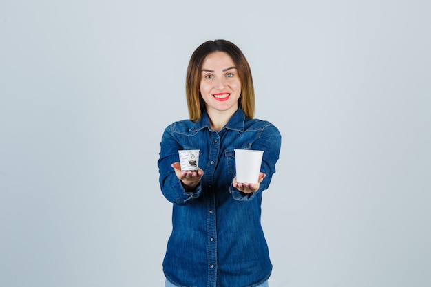 Expressive young woman posing