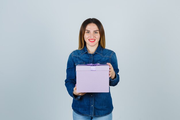 Expressive young woman posing