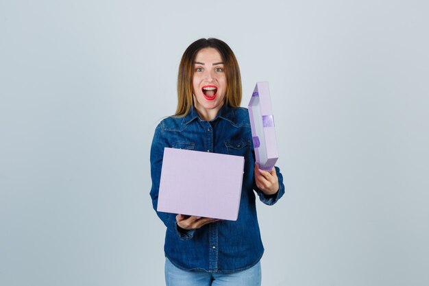 Expressive young woman posing