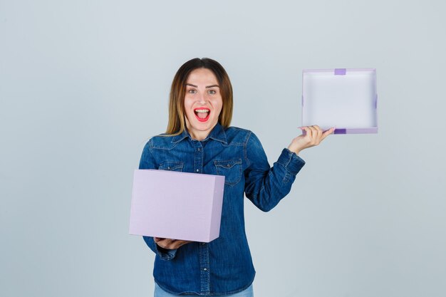 Expressive young woman posing