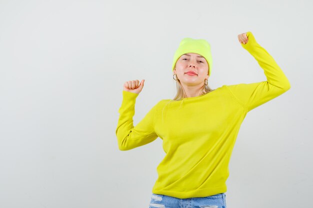 Expressive young woman posing