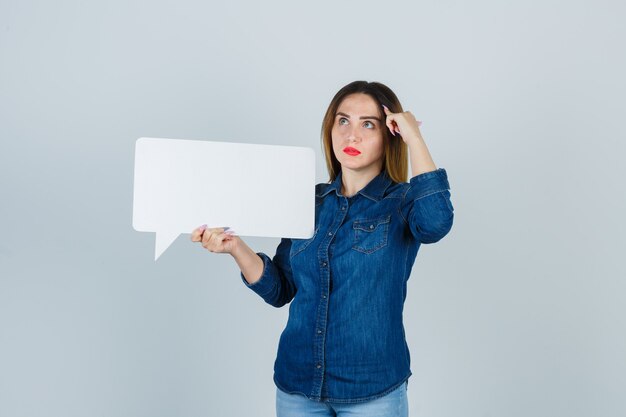 Expressive young woman posing