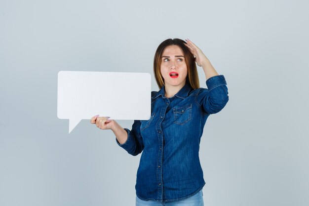 Expressive young woman posing