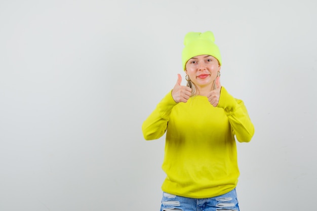 Expressive young woman posing