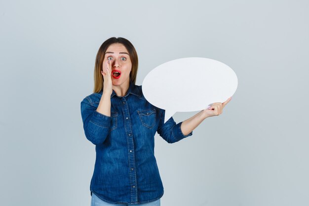 Expressive young woman posing