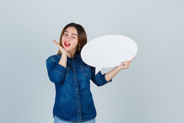 Expressive young woman posing