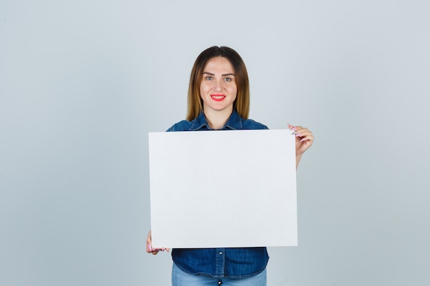 Expressive young woman posing