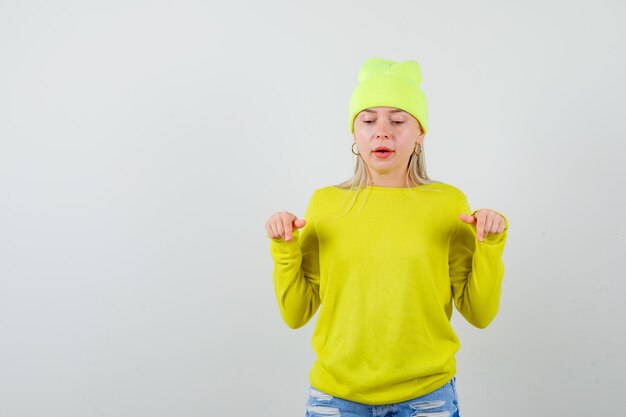 Expressive young woman posing