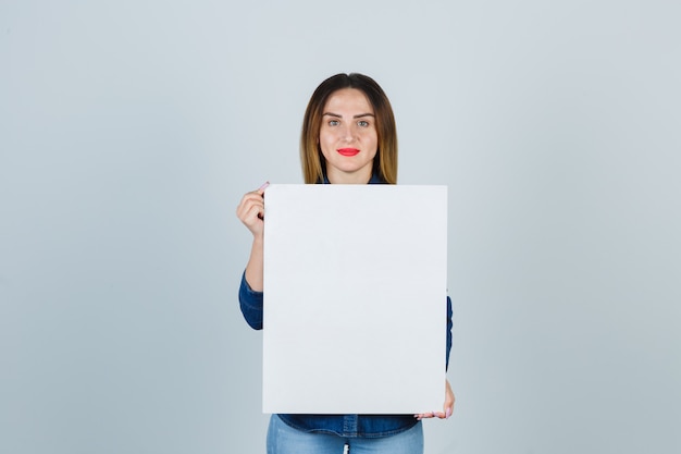 Expressive young woman posing