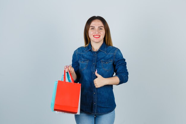 Expressive young woman posing