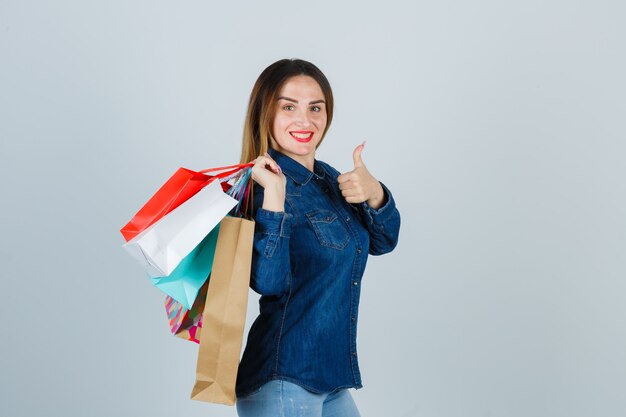 Expressive young woman posing