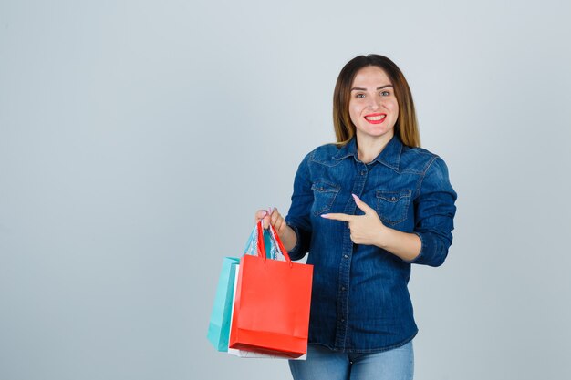 Expressive young woman posing