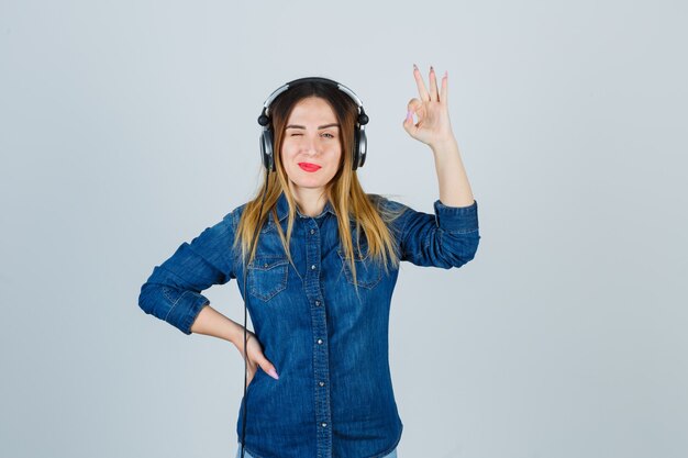 Expressive young woman posing