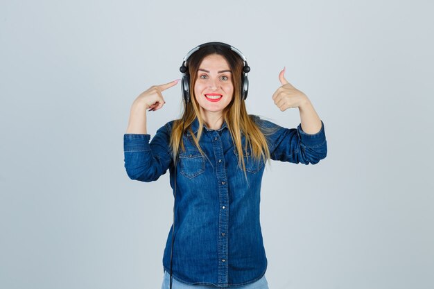 Expressive young woman posing