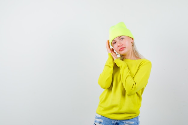 Expressive young woman posing