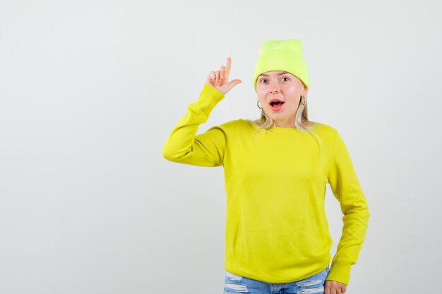 Expressive young woman posing