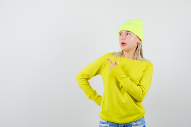 Expressive young woman posing