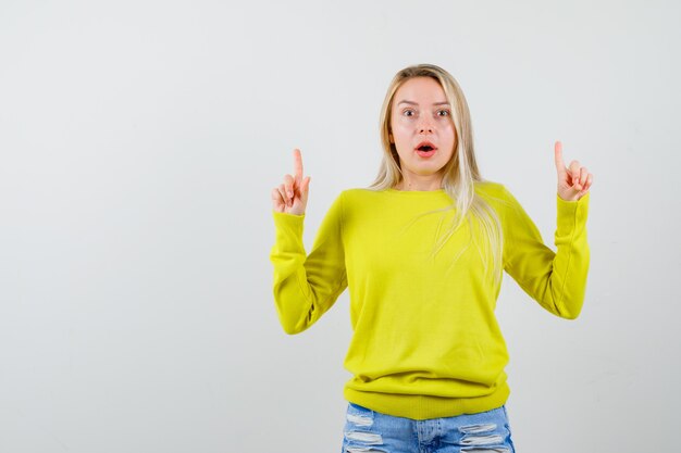 Expressive young woman posing