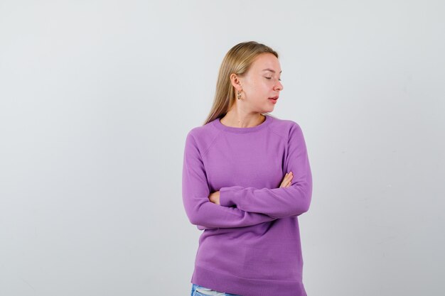 Expressive young woman posing