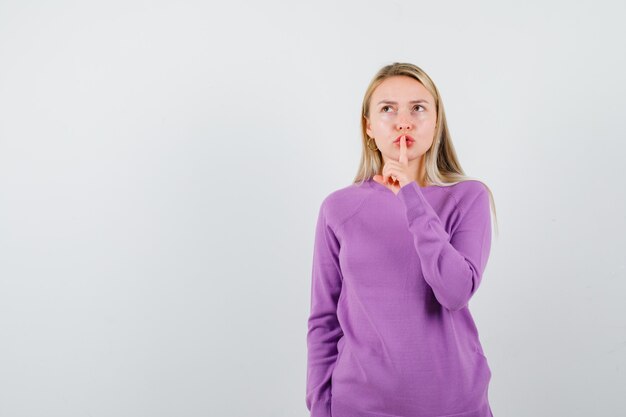 Expressive young woman posing