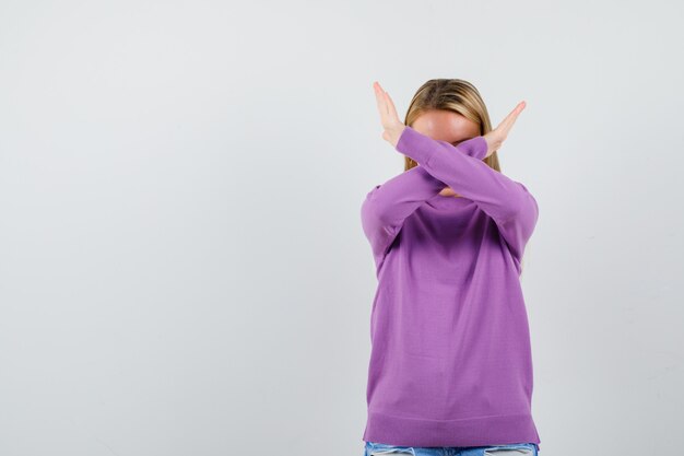 Expressive young woman posing