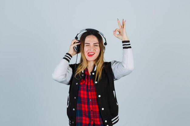 Expressive young woman posing