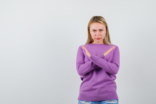 Expressive young woman posing