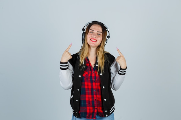 Expressive young woman posing