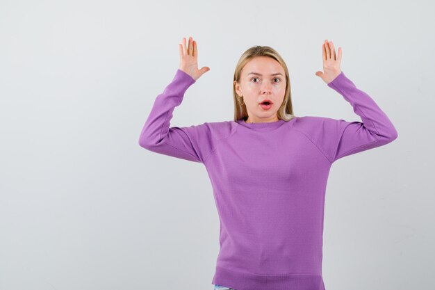 Expressive young woman posing