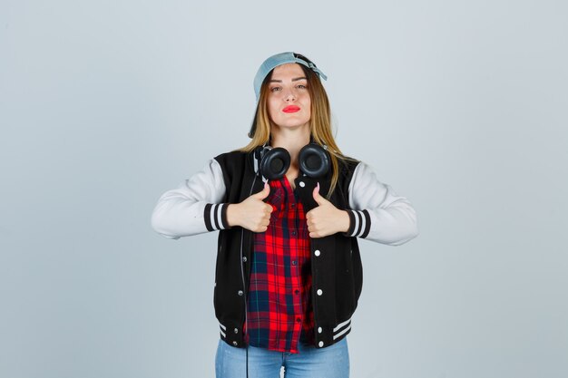 Expressive young woman posing