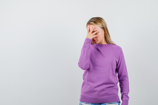 Expressive young woman posing